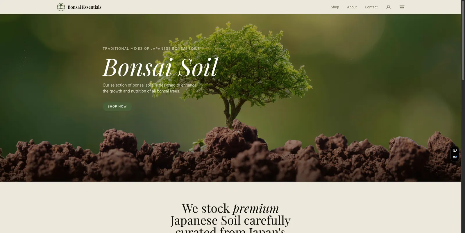 Bonsai Essentials: “A calm shop for my bonsai trees, tools and starter kits.”, built with StoreFactory